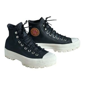 Converse Lug High Top Sneaker 9.5 Black Chuck Taylor All Star GoreTex Waterproof